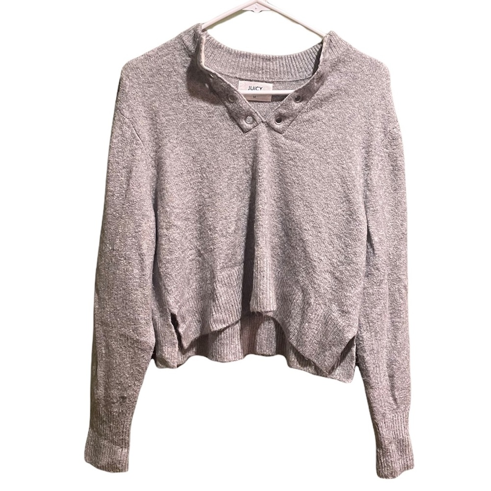 JUICY COUTURE GRAY SWEATER Sz MEDIUM - Picture 1 of 7